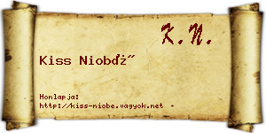 Kiss Niobé névjegykártya